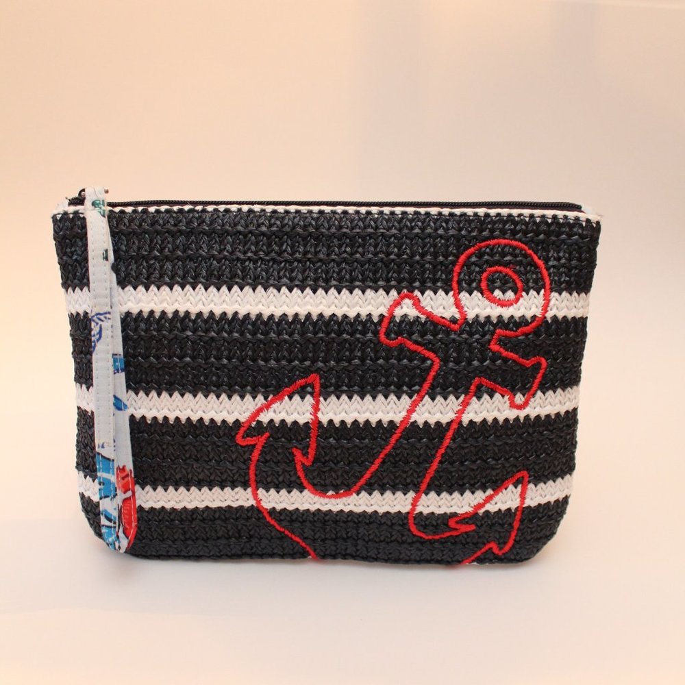 Vera Bradley Straw Wristley - Navy and White with anchor NWOT